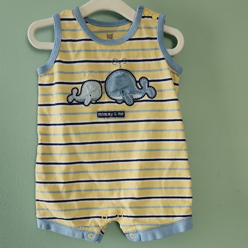 Carter's Yellow and Blue Striped Baby Romper